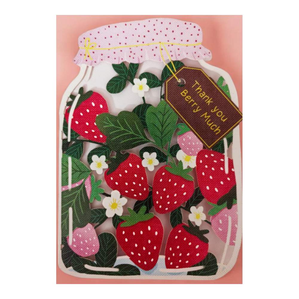 Tarjeta Frasco Y Fresas Cut-Art