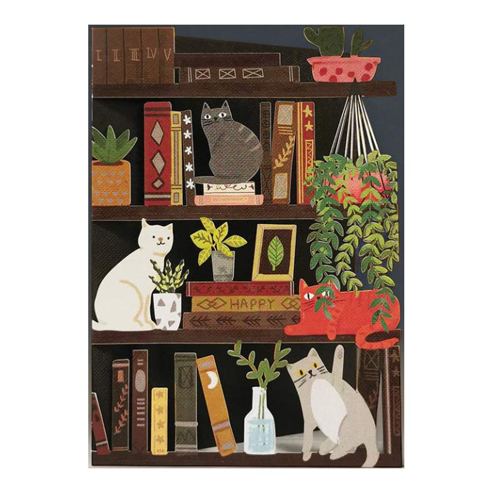 Tarjeta Gatitos Biblioteca Cut-Art