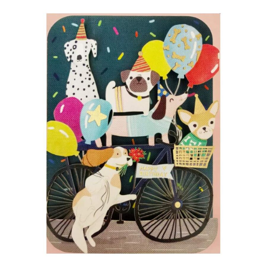 Tarjeta Perritos De Cumpleaños Cut-Art