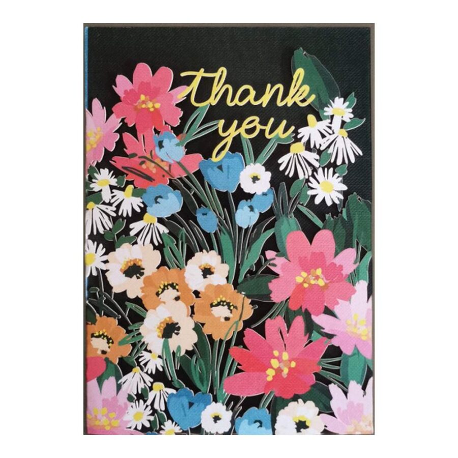 Tarjeta Thank You Flores Cut-Art