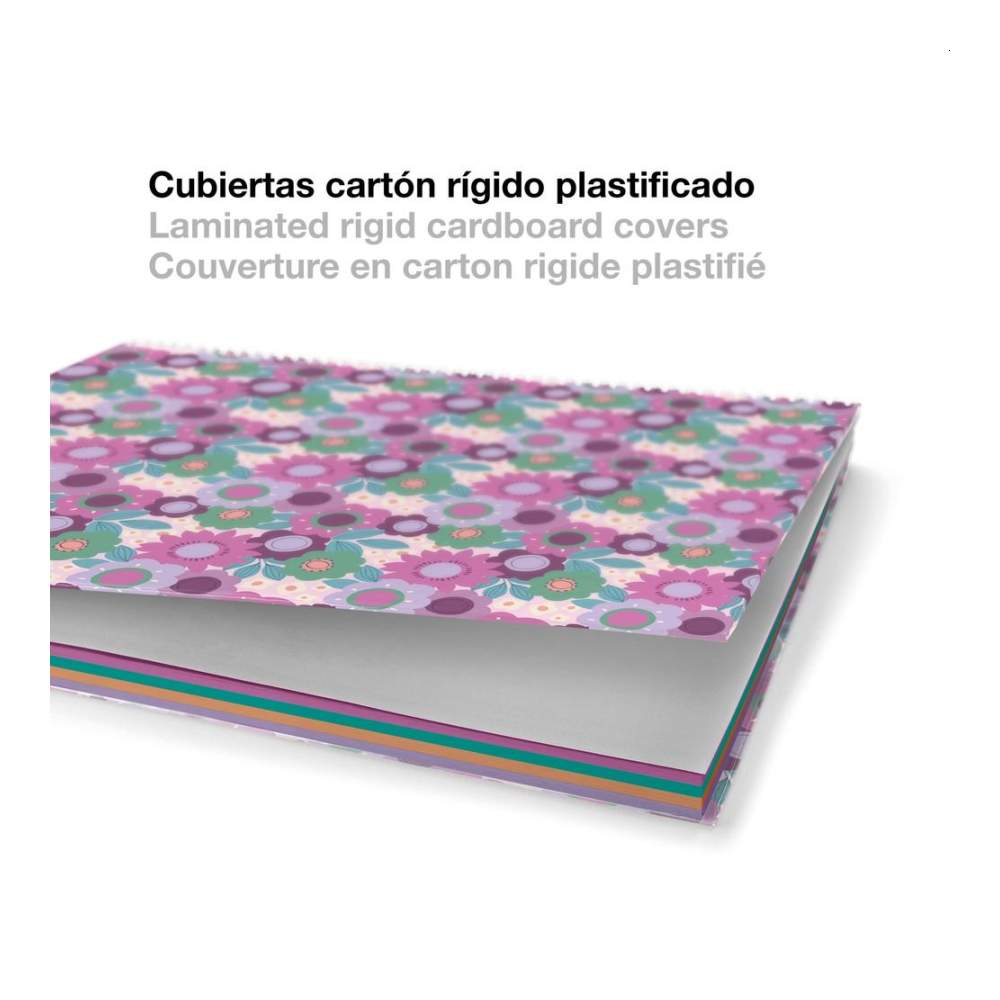 Cuaderno A5 Espiral Flores Violetas