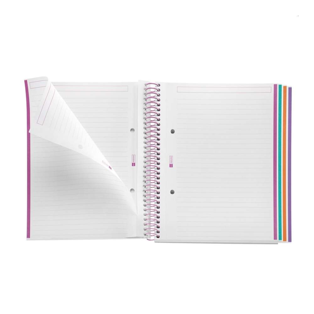 Cuaderno A5 Espiral Flores Violetas