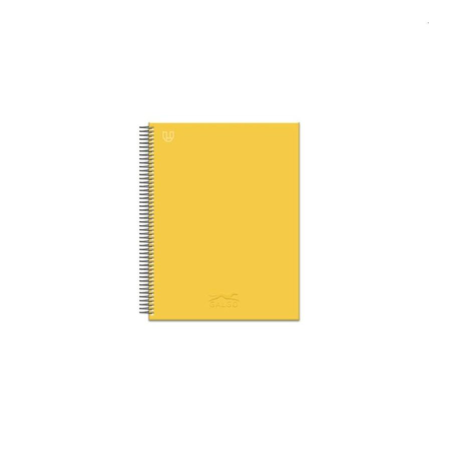 Cuaderno A5 Tapa Dura Cuadros Galgo Amarillo