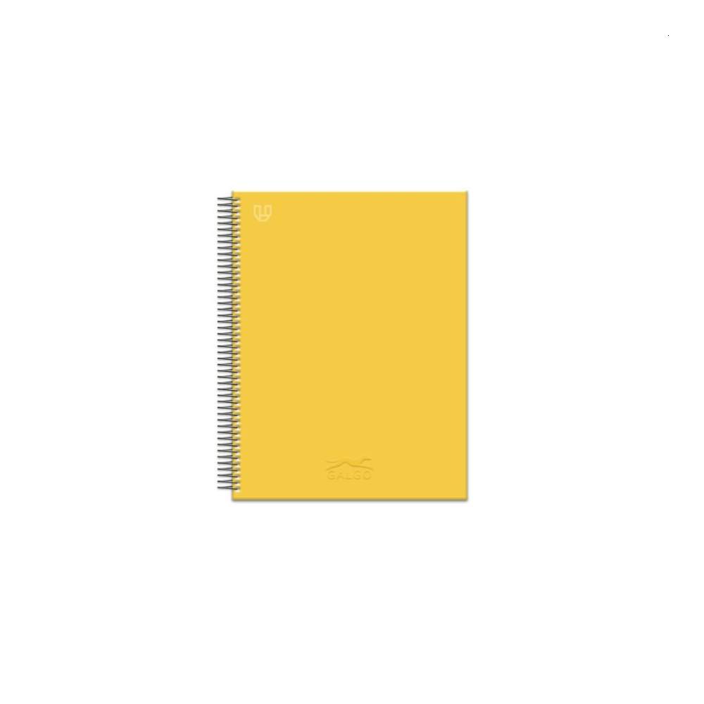 Cuaderno A5 Tapa Dura Cuadros Galgo Amarillo