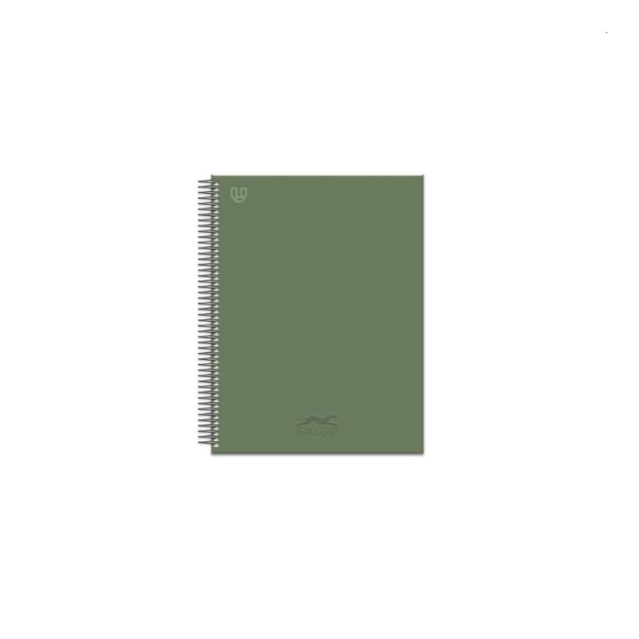 Cuaderno A5 Tapa Dura Liso Galgo Verde Oliva