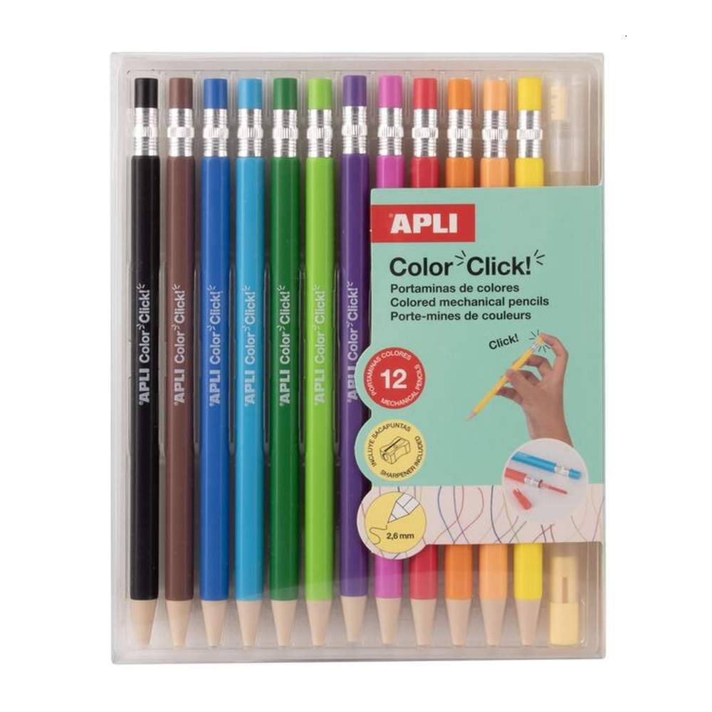 Pack 12 Portaminas Color Click