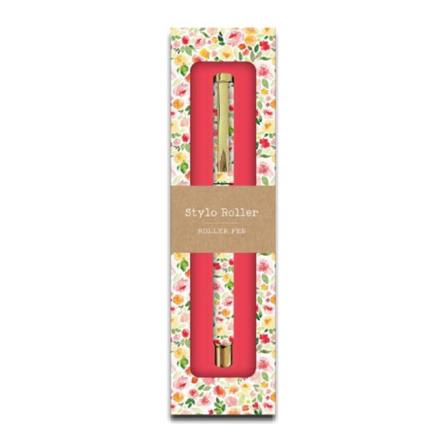 Bolígrafo Roller En Estuche Flores