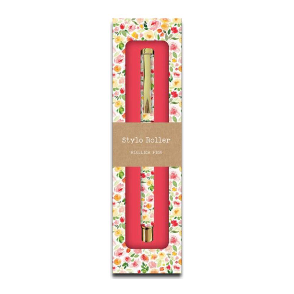 Bolígrafo Roller En Estuche Flores