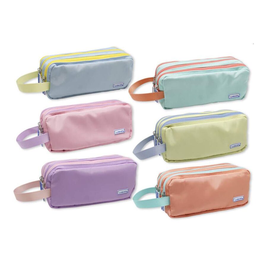 Estuche Soft Pastel Triple Con Asa