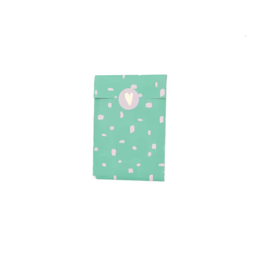 Sobre De Papel Minimalista Verde Y Rosa