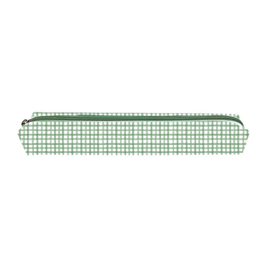Mini Estuche Cuadros Vichy Verde