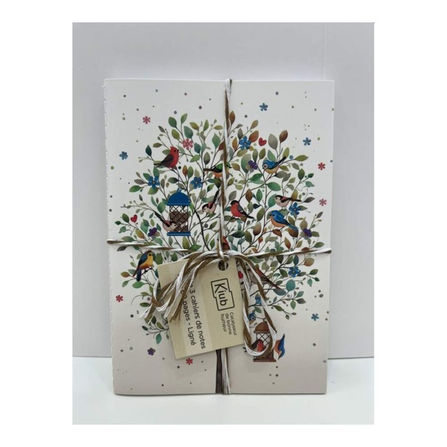 Set De 3 Cuadernos A6 Árbol Pajaritos
