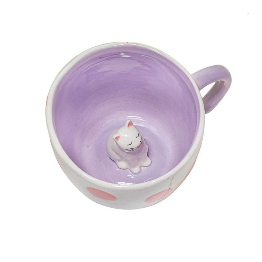 Taza Con Figurita Gato Interior