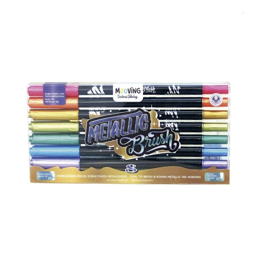 Set 8 Rotuladores Pincel Metalizados