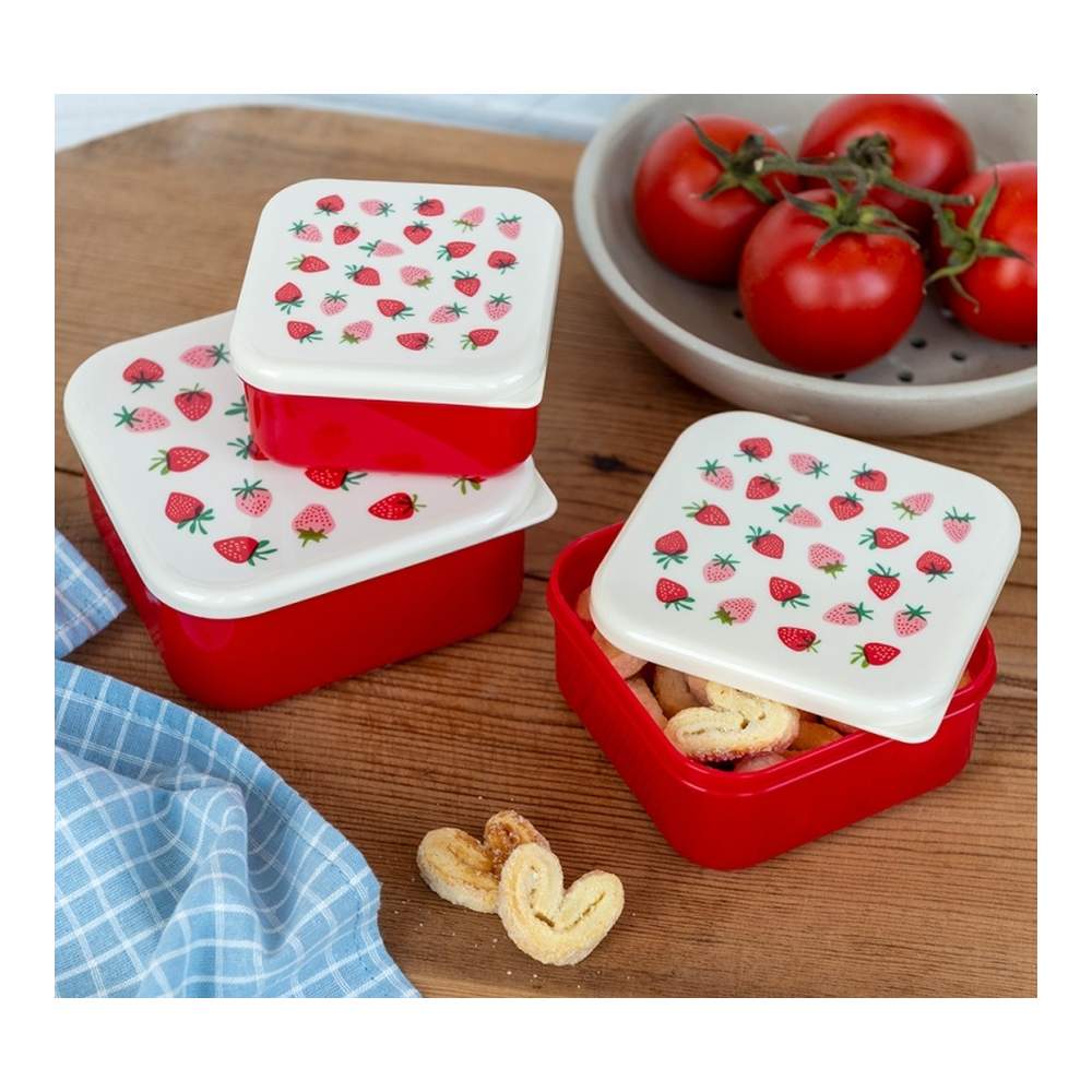Set De 3 Cajas De Almuerzo Little Strawberry