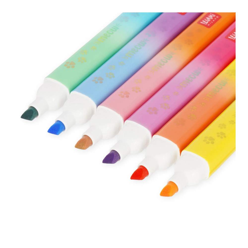 Set De 6 Subrayadores De Doble Punta Kitty - Meow Legami