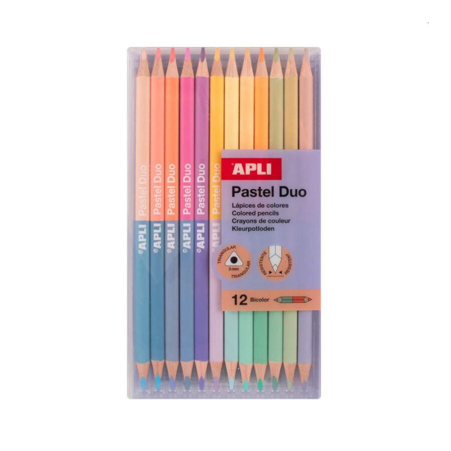 Blister De 12 Lápices Bicolores Pastel