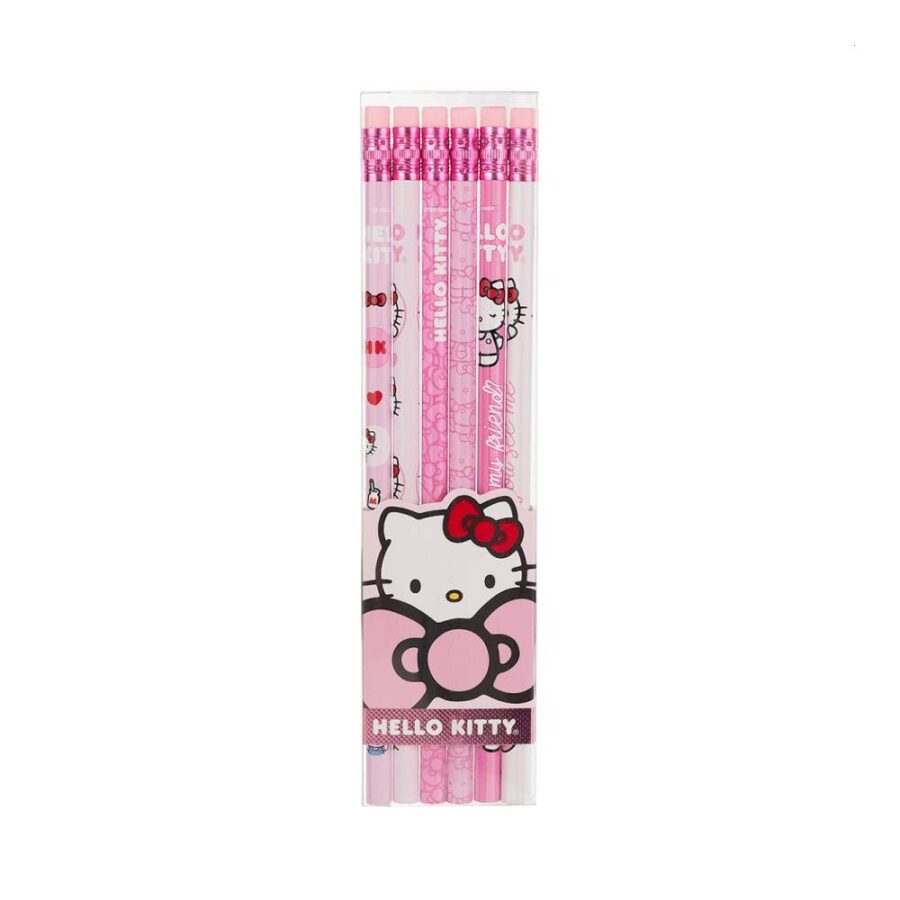 Blister Set De 6 Lápices Hb Con Goma Hello Kitty