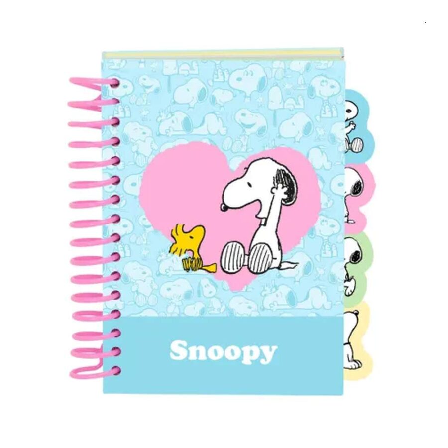 Bloc De Notas A6 Snoopy Turquesa Y Rosa