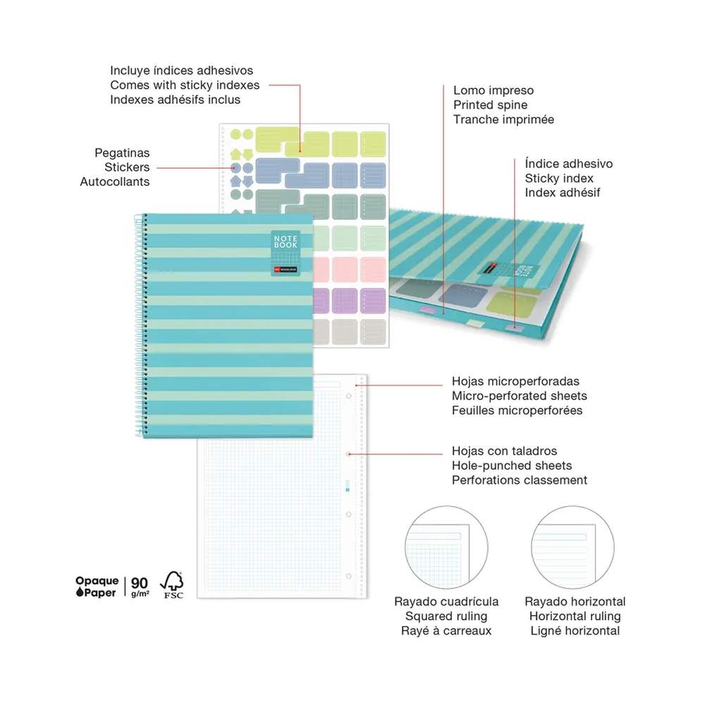 Cuaderno A4 Between The Lines Celeste