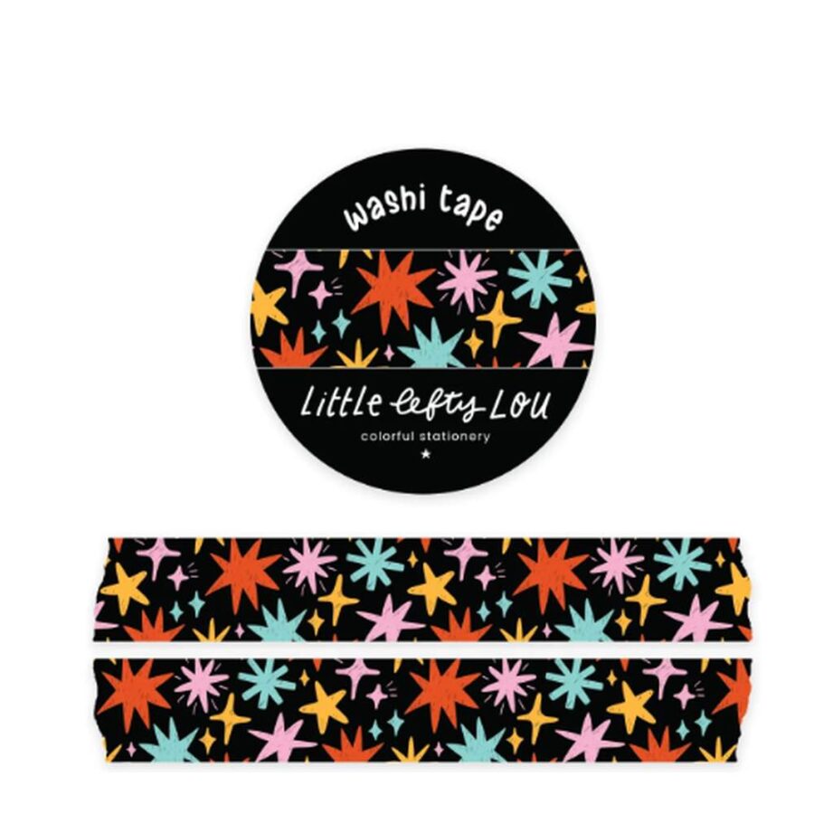 Washi Tape Estrellas Sobre Negro