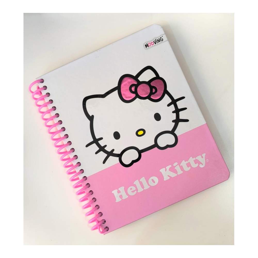 Cuaderno Anillas A5 Canto Color Hello Kitty Rosa Blanco