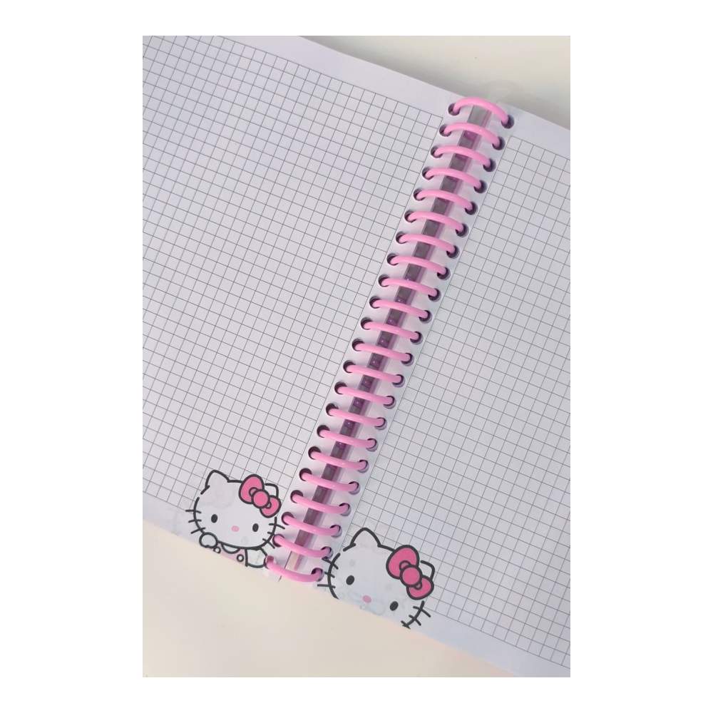 Cuaderno Anillas A5 Canto Color Hello Kitty Rosa Blanco