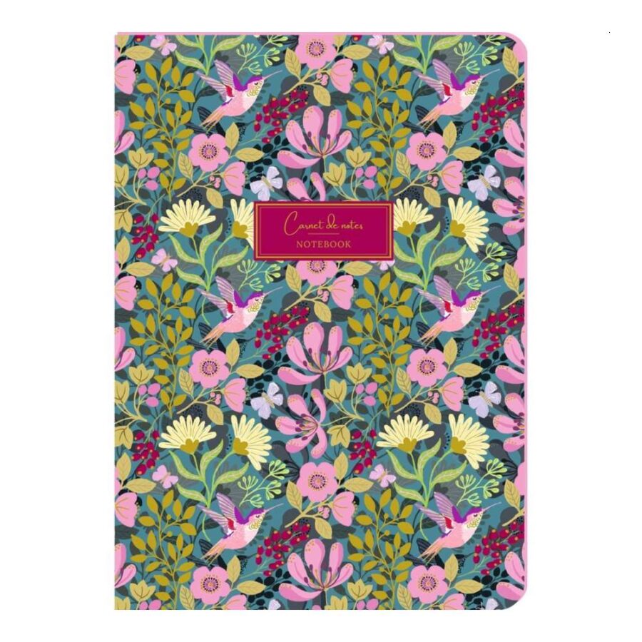 Libreta A5 Ciruelas Pájaros Y Flores
