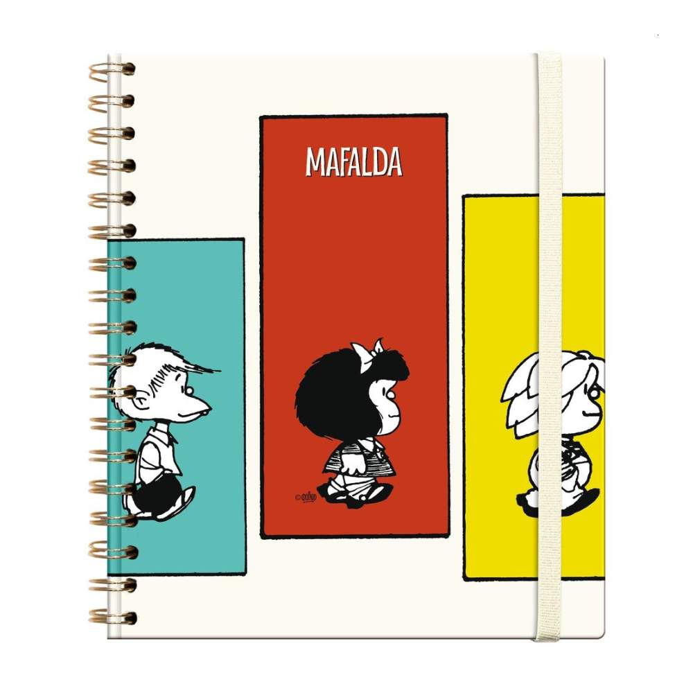 Libreta Tapa Dura A5 Espiral Mafalda Mondrian