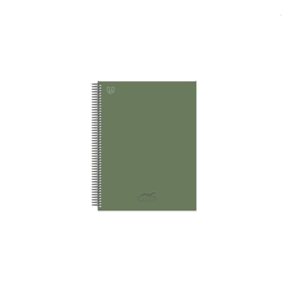 Cuaderno Espiral A4 Liso Galgo Verde Oscuro