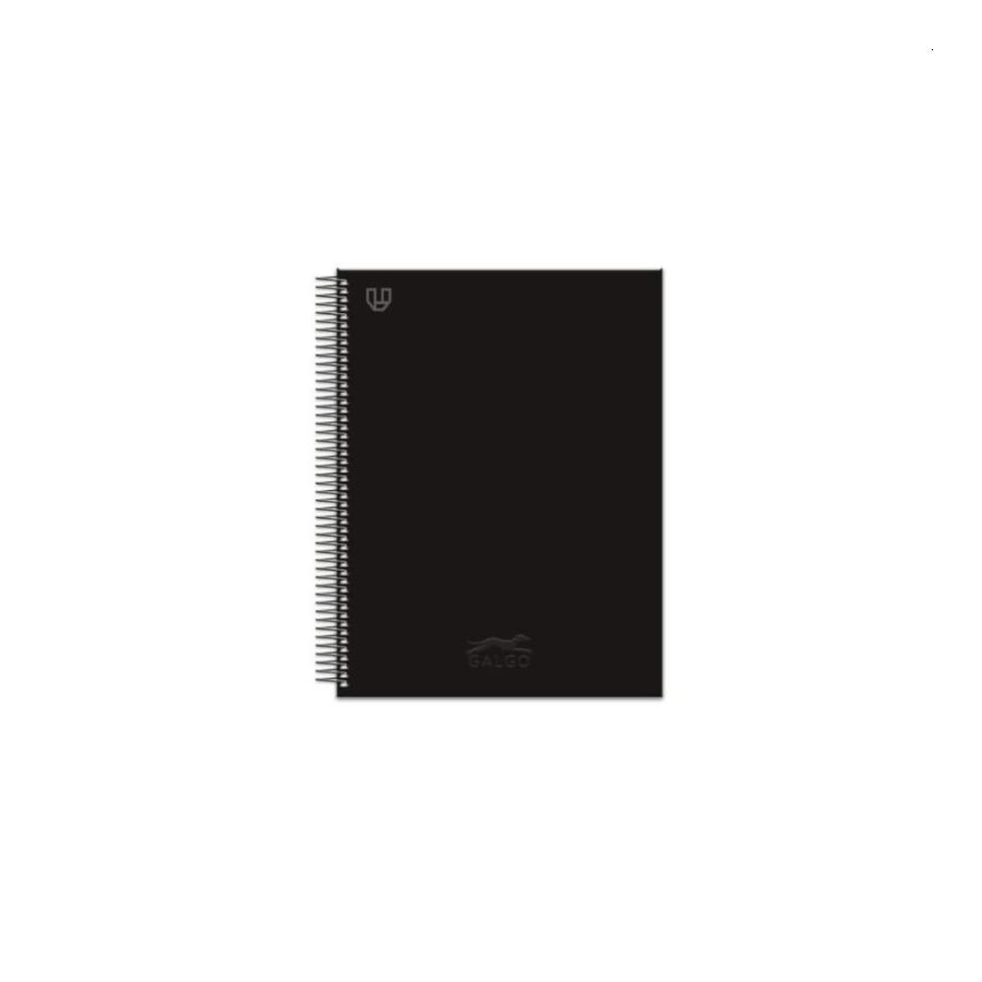 Cuaderno Espiral A4 Liso Galgo Negro