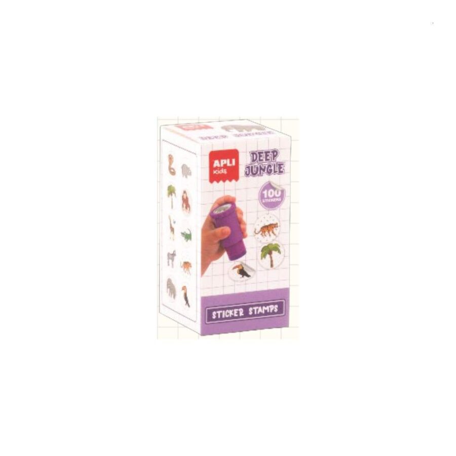 Dispensador 100 Sellos Pegatinas Deep Jungle