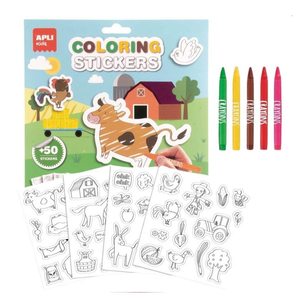 Pegatinas Coloreables Granja