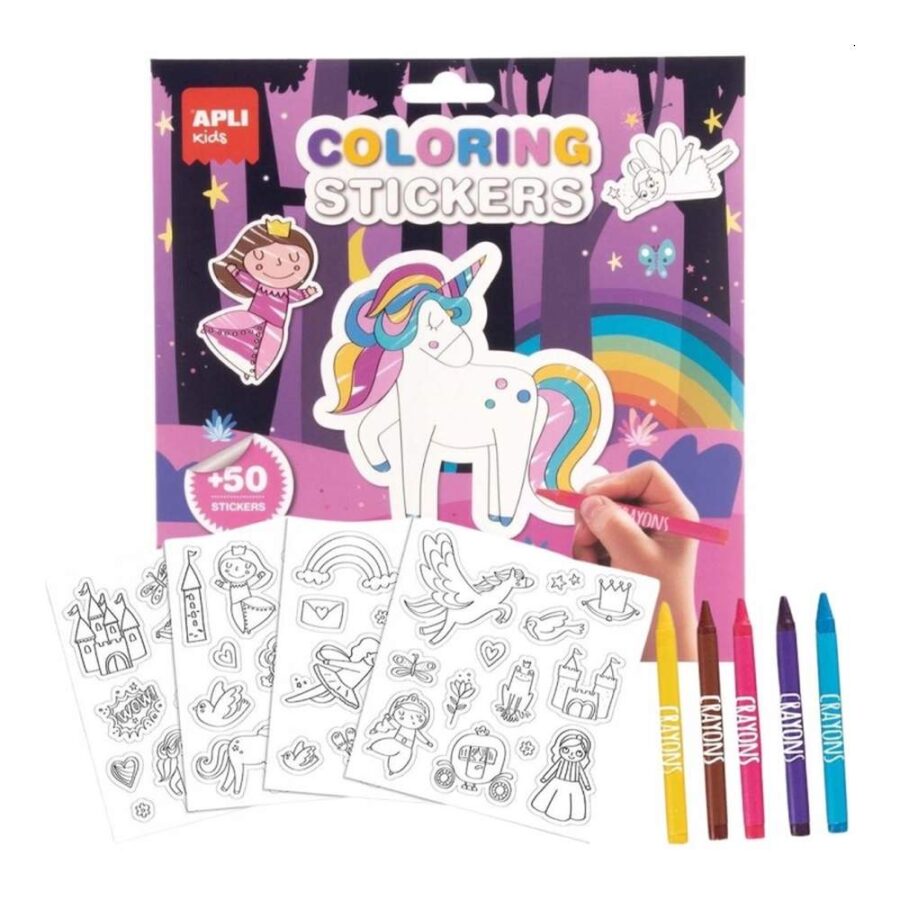 Pegatinas Coloreables Unicornios Y Princesas