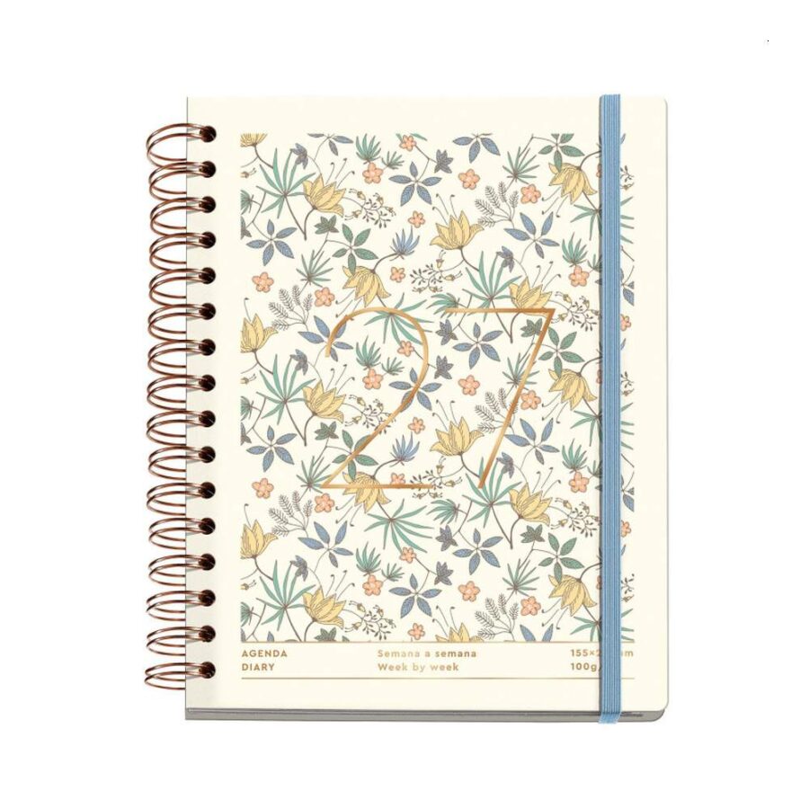 Agenda Anual 2027 Semana Vista Cream Liberty
