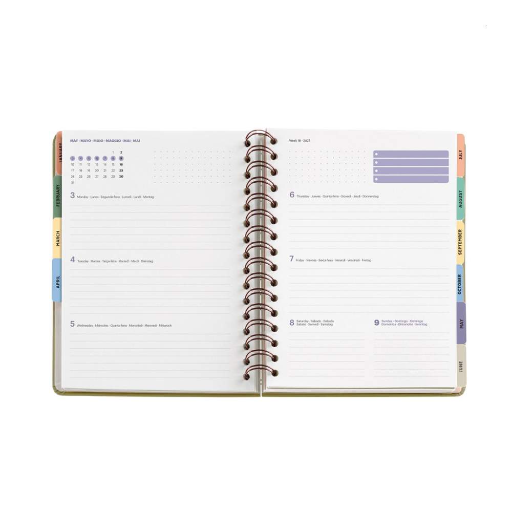 Agenda Anual 2027 Semana Vista Cream Liberty