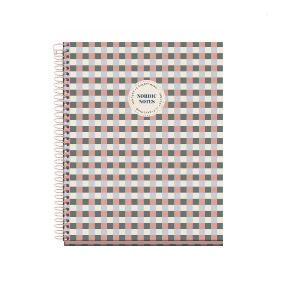Cuaderno A5 Liso Vichy Pink