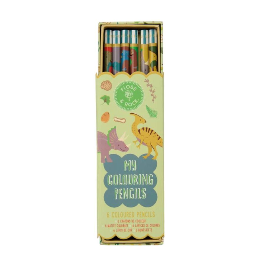 Estuche 6 Lápices Colores Dino