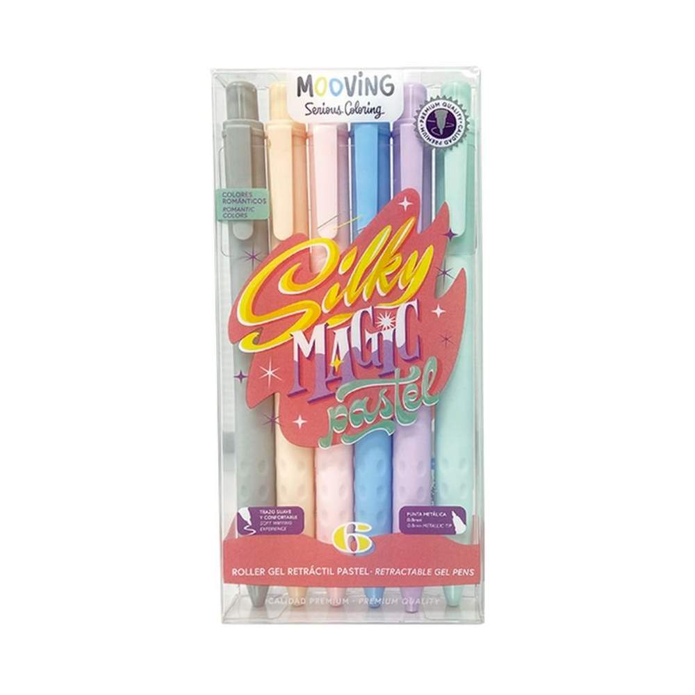 Set 6 Bolígrafos Roller Retráctil